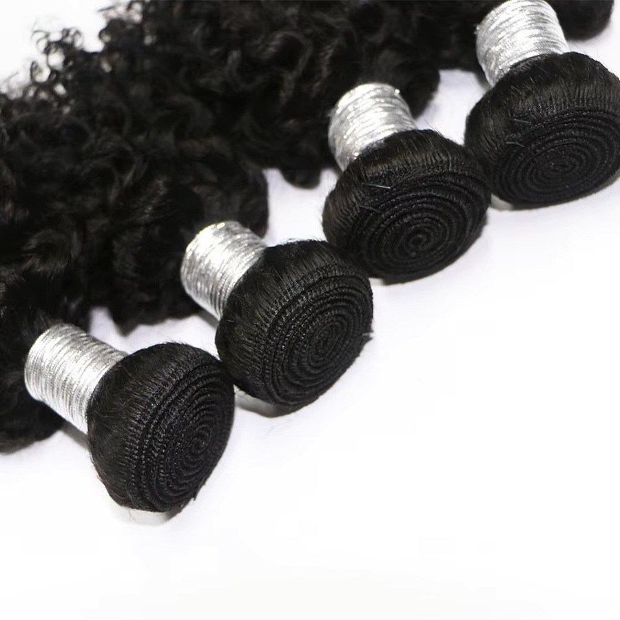 Linhua Echthaar-Bündel, kurze lockige brasilianische Haare, 50 g - Bild 3