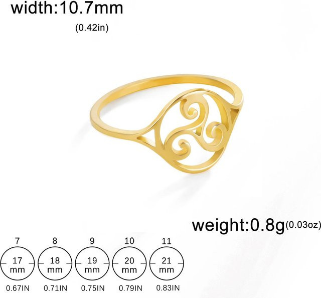 Wan Ying Triskele Ring Edelstahl, gold, Damen - Bild 1