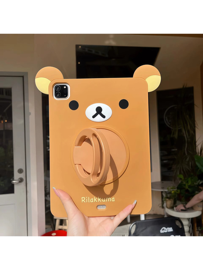 Rilakkuma iPad Schutzhülle mit Cartoon Design in Braun für verschiedene iPad Modelle - Bild 5