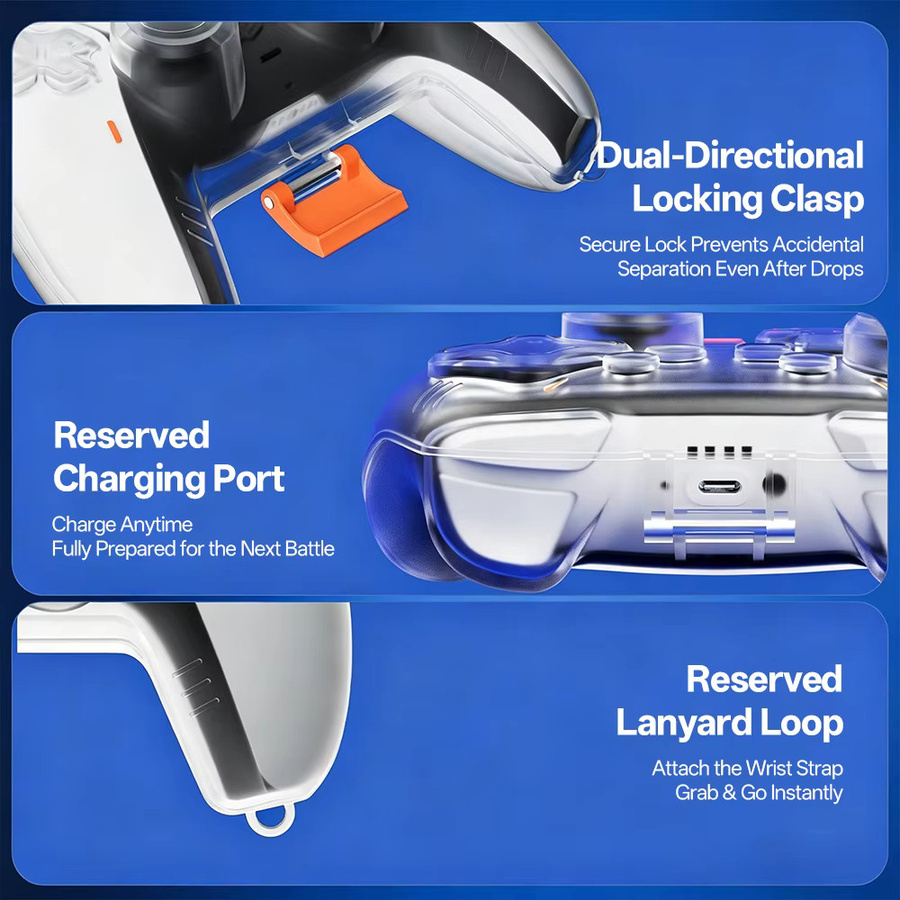Sony PlayStation 5 Controller Skin Transparente Anti-Rutsch-Silikonhülle zum Schutz vor Staub - Bild 5