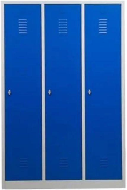 PROREGAL Garderobenspind Camel 3-Fach mit Pro-Aufteilung in Grau-Blau, H: 180 cm, B: 119 cm, T: 50 cm - Bild 1