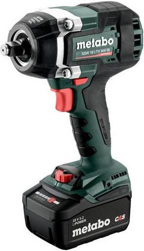 Metabo Akku-Schlagschrauber SSW 18 LTX 800 BL 18V mit 2x 5,2Ah Li-Ion Akkus und Ladegerät in metaBOX 145 L - Bild 1