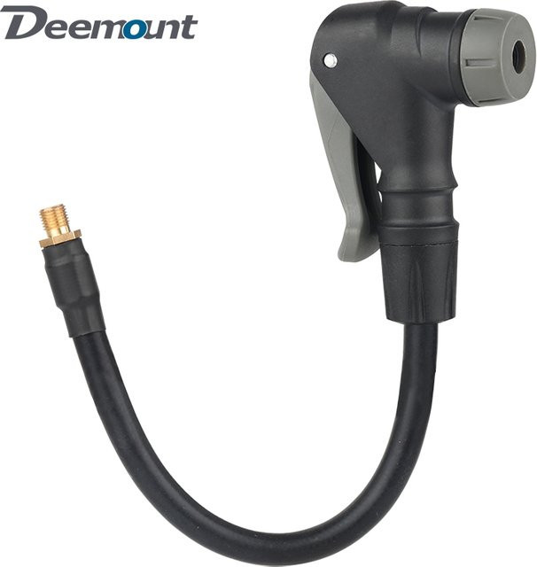 DEEMOUNT 2-in-1 Luftpumpen-Verlängerungsadapter mit Kupferanschluss für Schrader und Presta Ventile, 3-Schicht-Schlauch, Farben: Gold oder Schwarz, Länge: 20 cm, 30 cm oder 50 cm - Bild 1