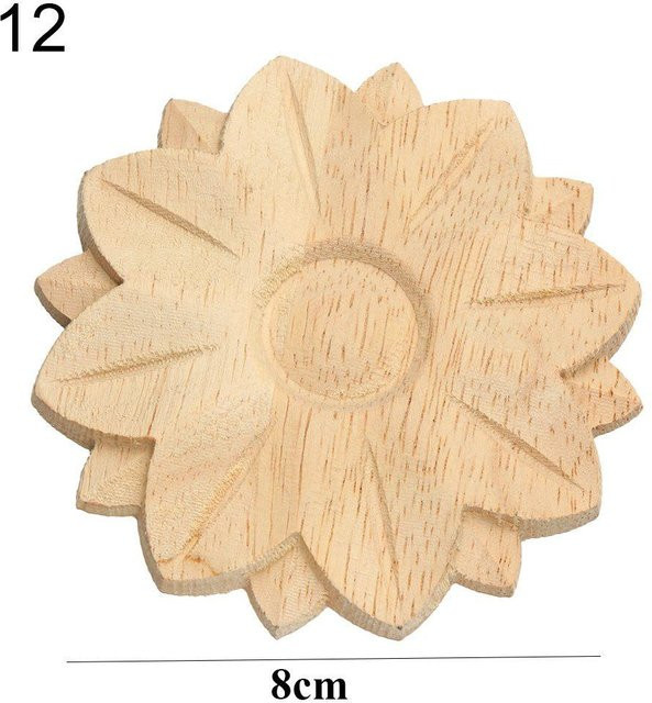 Dekorative Blumenholzschnitzerei in Beige als Eckapplikation für Rahmen und Möbelteile - Bild 1