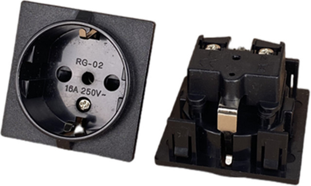 Fengyidz RG-02 Schuko-Steckdose mit Schnappsteckdose für USV, wasserdicht, Schwarz - Bild 1