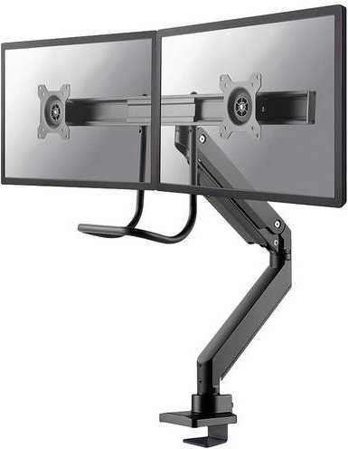 Neomounts NM-D775DXBLACK 2-fach Monitor-Tischhalterung in Schwarz für Monitore bis 32 Zoll, neigbar, drehbar und schwenkbar mit Griff - Bild 1