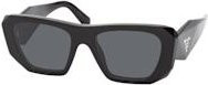 Prada PR B18S Sonnenbrille, Quadratisch, Vollrand, Kunststoff, Damen, black grey - Bild 1