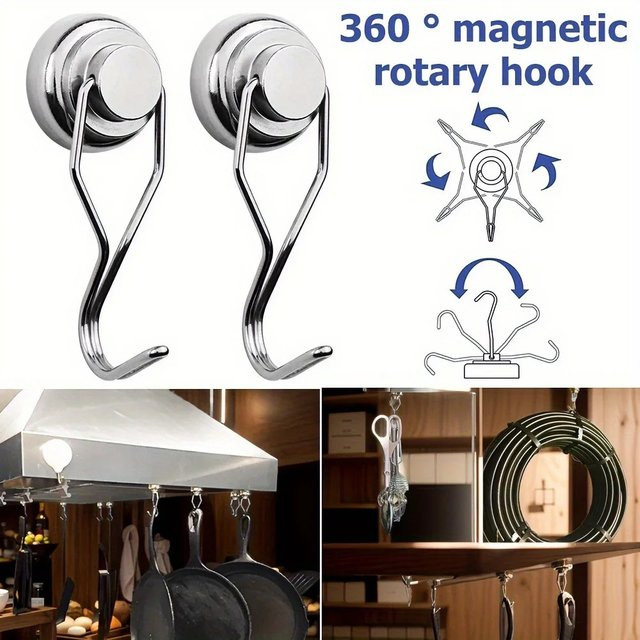 Eurmax SNG16-42 Serie Multifunktionaler Magnethaken aus Metall in Silber - Bild 1