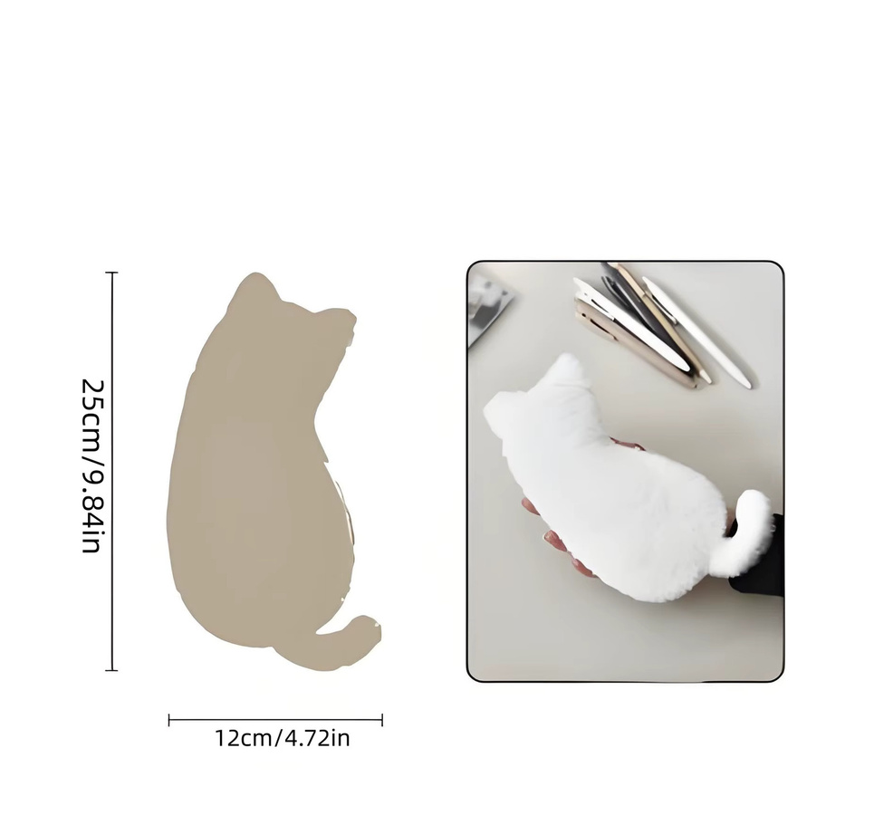 Plüsch-Federmäppchen mit Katzen-Design in Grau als weiches Schreibwaren-Etui mit großem Fassungsvermögen - Bild 4