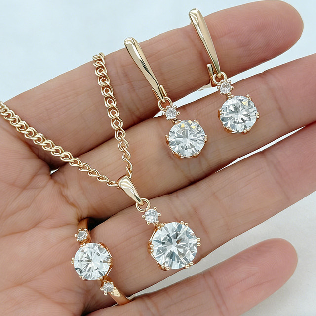 Kinel Schmuckset, 585 Roségold, Zirkonia, Damen - Bild 1