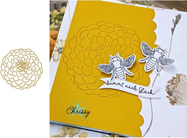 Ziyu Blumen Eltern-Kind Stanzformen und Stempel Set für DIY Scrapbook und Papierkarten in Gelb - Bild 1
