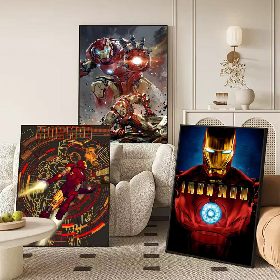 MINISO Iron Man Filmplakat selbstklebender Wandaufkleber in Schwarz und Multicolour, rechteckig - Bild 2