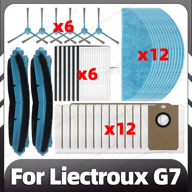 OSSIEAO Ersatzteil-Set für Liectroux G7 Roboterstaubsauger mit Hepa-Filter, Mop-Pads und Staubbeuteln in Multicolor - Bild 1