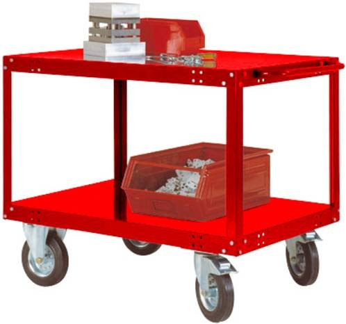 Manuflex TRANSOMOBIL TP1082.3003 Tischwagen aus Stahl in Rot, B/T/H: 120 x 81 x 80 cm - Bild 1