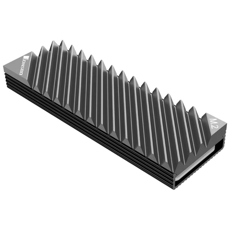 Ninth World M.2 NVMe SSD Kühlkörper aus Aluminium in Rot mit thermischem Silikonpad für 2280 Solid State Festplatten - Bild 2