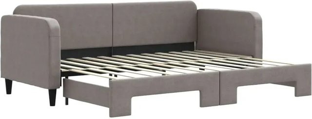 vidaXL Ausziehbares Tagesbett in Taupe mit Stoffbezug B/T/H: 80 x 200 cm - Bild 1