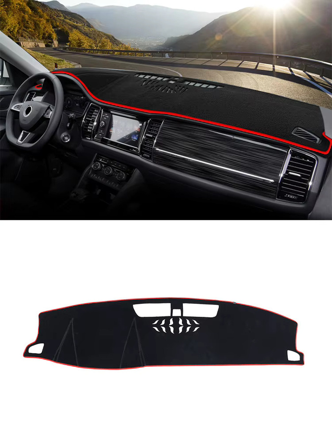 YaLumei Dashboard Abdeckung für Skoda Kodiaq NS7 in Schwarz als Sonnenschutz und rutschfeste Armaturenbrettmatte - Bild 5