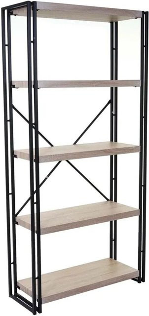 Bücherregal MCW-A27 Wohnregal in Eiche-Optik mit 5 Ebenen, braun, Höhe: 165 cm, Breite: 80 cm, Tiefe: 30 cm - Bild 2