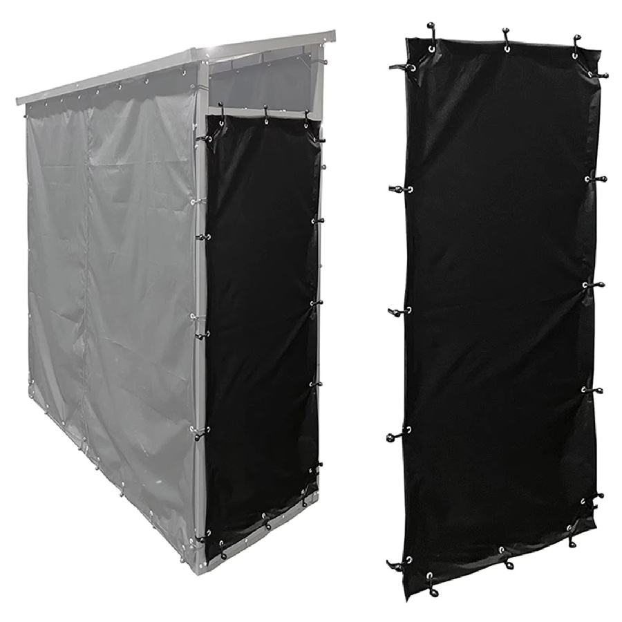 2 Stück ACCHAMP Brennholzregal Vorhang aus Polyester, winddicht und wasserdicht, Schwarz, B: 70 cm, H: 185 cm - Bild 4