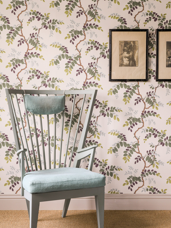 Von Brömssen Tapete Långelid Toromiro in Olive mit botanischem Floral-Design - Bild 1