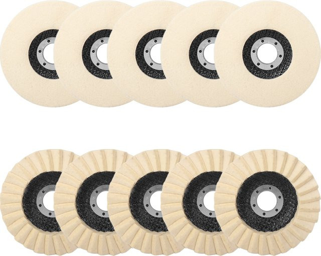 SI FANG Woll-Polierscheibenpad für Winkelschleifer, Durchmesser: 125 mm, ideal zum Schleifen von Metall, Glas und Keramik - Bild 1