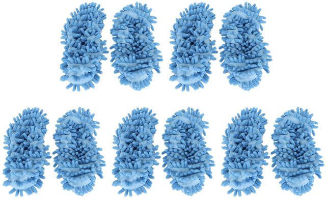 10 Stück Chenille Mopp Hausschuhe von KaiSai in Blau zur Bodenreinigung aus Mikrofaser - Bild 1
