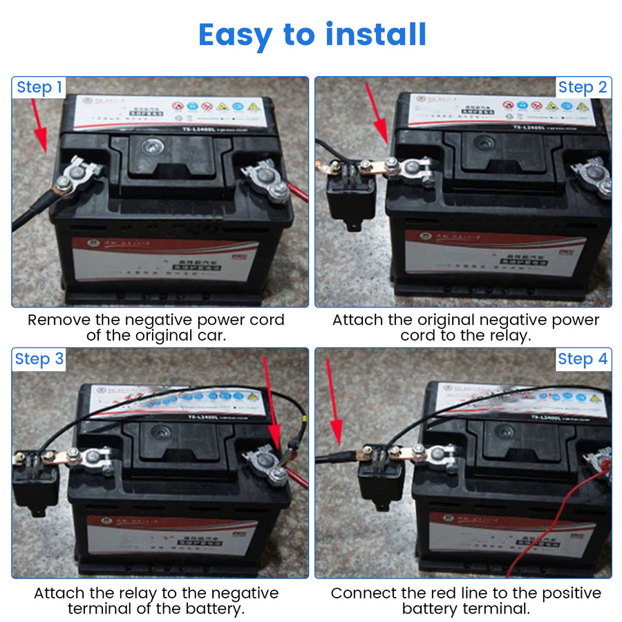 everso Fernbedienung Batterie Trennschalter 12V 200/250A mit Relais in Schwarz für Auto RV Boot - Bild 5