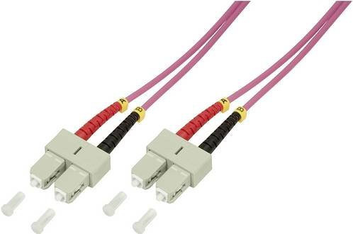 LogiLink Glasfaser LWL Anschlusskabel OM4 Multimode 50/125 µm Violett, Länge: 2,00 m - Bild 1