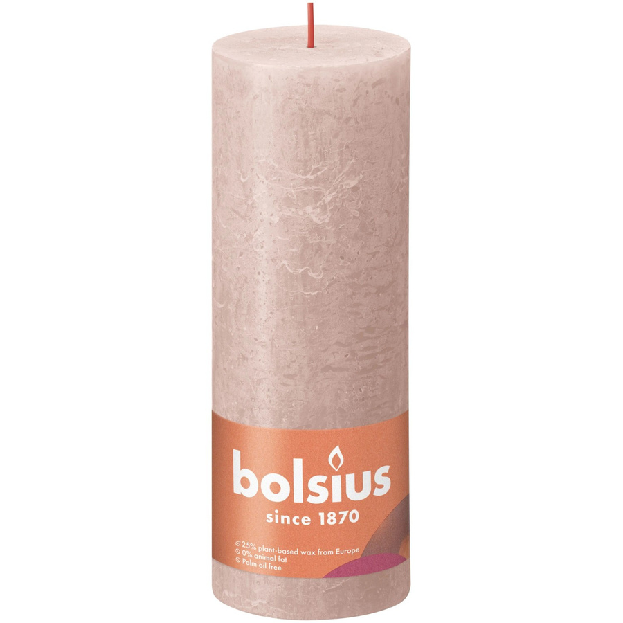 Bolsius Rustik-Kerze Shine in Nebliges Rosa, Höhe: 19 cm, Durchmesser: 6,8 cm - Bild 2