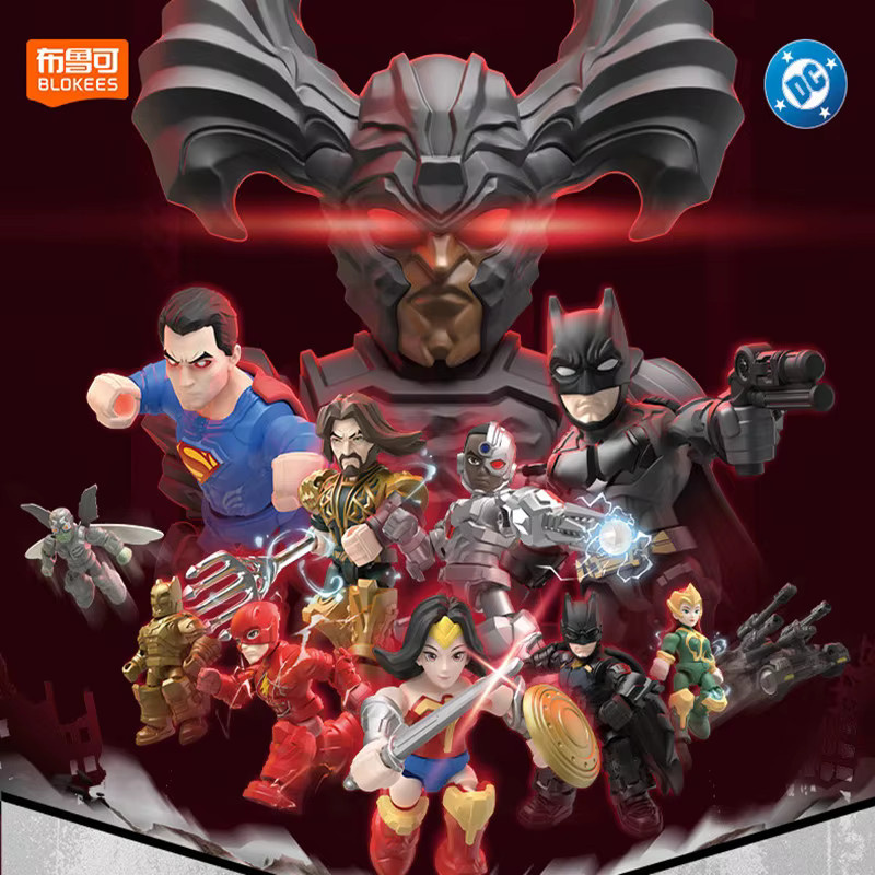 Blokees DC Justice League Batman Superman Wonder Woman The Flash Aquaman Cyborg, Anime-Figur Modell Blind Box, multicolour - Bild 3