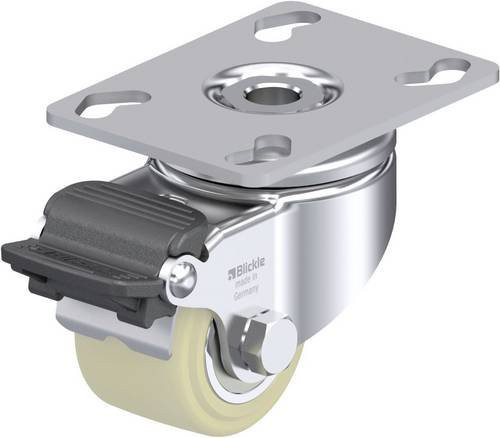 Blickle Apparate-Lenkrolle LKPA-GSPO 50K-RA in Silber und Beige mit Rad-Durchmesser 50 mm und einer Tragfähigkeit von max. 150 kg - Bild 1