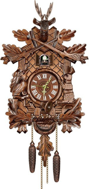 ZJMZYM Kuckucks-Wanduhr aus Holz in Braun mit Pendel im Retro-Design - Bild 1