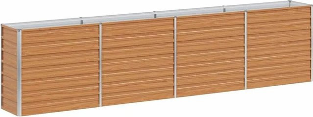 vidaXL Hochbeet aus verzinktem Stahl in Hellbraun, B: 320 cm, T: 40 cm, H: 77 cm - Bild 1