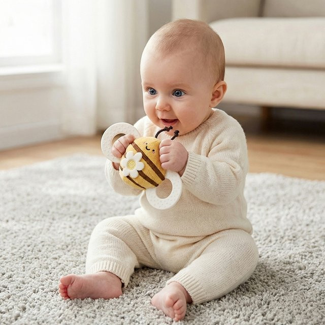 bite bites Montessori Baby-Musikrassel Die Bienen klingeln die Glocke, ab 0 Jahre - Bild 1