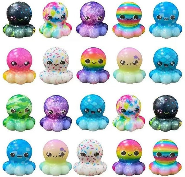 PRELEXT Mini Kawaii Molch Oktopus Knetspielzeug, 5-teiliges Set - Bild 1