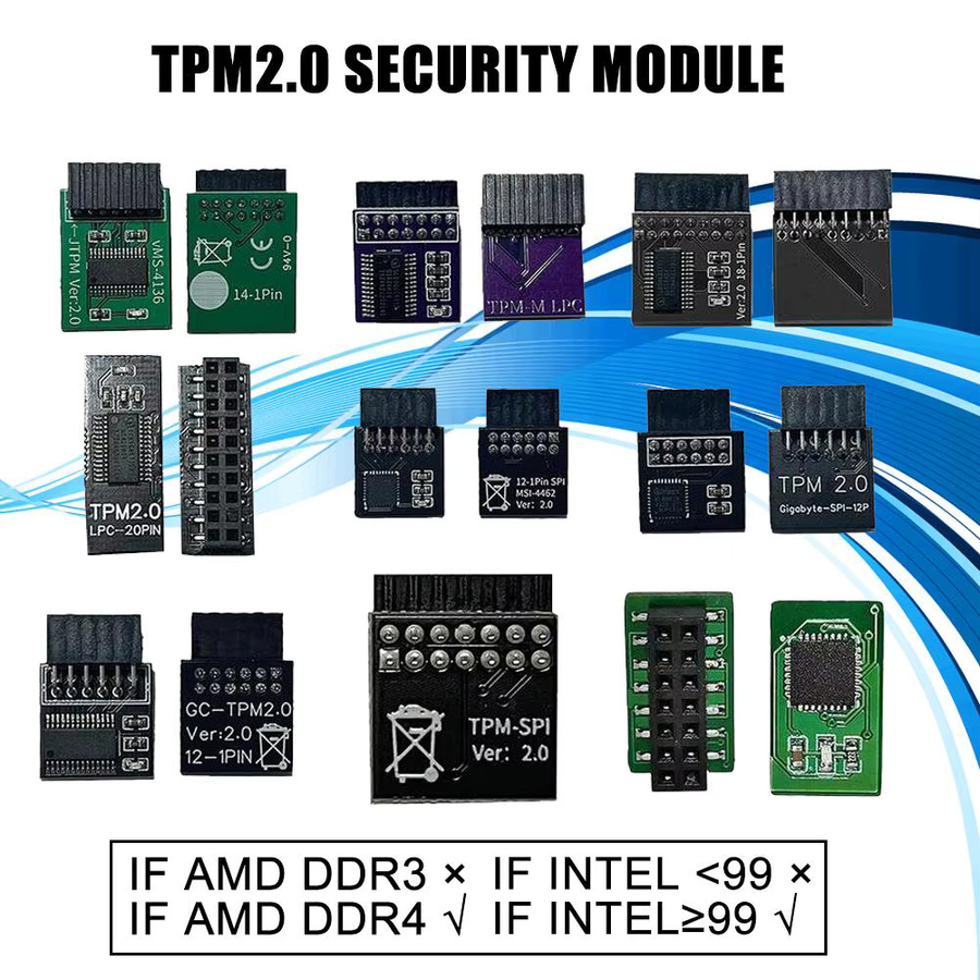MSI TPM 2.0 Sicherheitsmodul mit LPC-Schnittstelle für verschiedene Motherboards mit 12, 14, 18 oder 20-1-Pin Anschlüssen - Bild 4