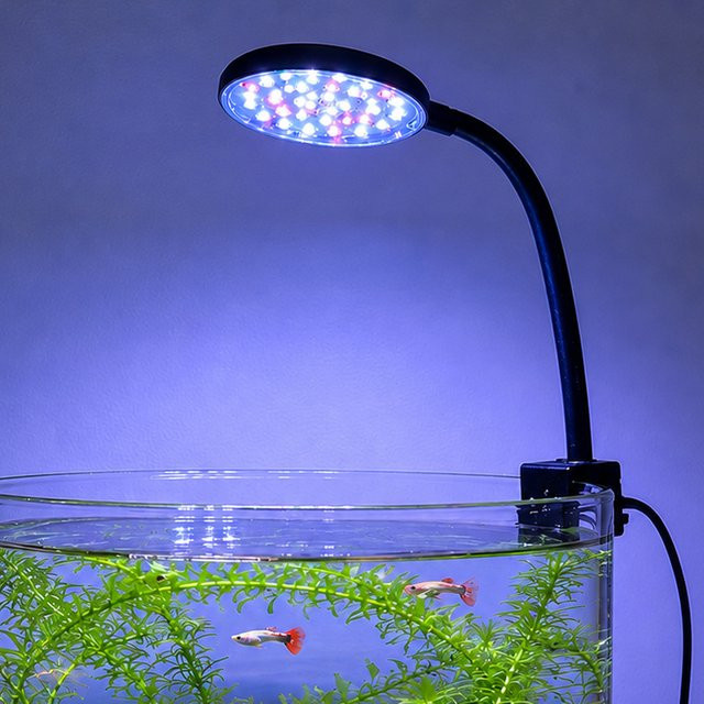 TUNFAN USB Aquarium LED-Lampe als dimmbare Klemmleuchte in Schwarz für Fischbecken und Wasserpflanzen - Bild 1