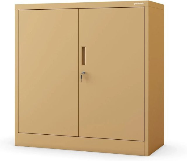 Jan Nowak Metallschrank BEATA Fresh Style Beige, H: 93 cm, B: 90 cm, T: 40 cm - Bild 1