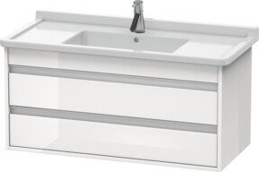 Duravit Waschtischunterschrank Ketho in Weiß Hochglanz mit 2 Schubladen, wandhängend, B: 100 cm, T: 45,5 cm, H: 48 cm - Bild 1