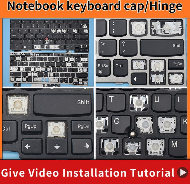 Lenovo Thinkpad Ersatz Tastenkappe und Scharnier in Schwarz für E14 L14 R14 T13S T14S E15 Gen1 Gen2 Gen3 Gen4 - Bild 1