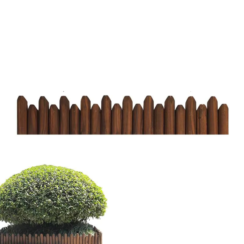 Holz Gartenzaun als Sichtschutz und Beetbegrenzung in Braun, B/H: 120 x 25 cm - Bild 2