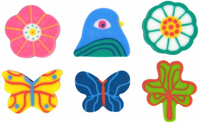 Rico Design Radiergummi Midsommar Magic Multicolor B/B/H: 3 x 3 x 0,6 cm - Bild 1