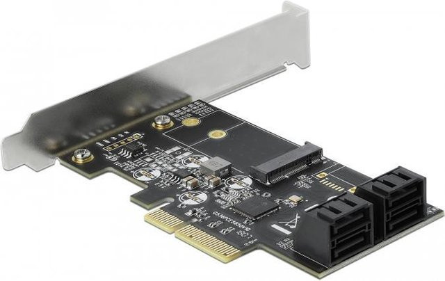 DeLOCK SATA 6Gb/s Speicher-Controller PCIe 3.0 x4 Low-Profile Schwarz (90396) - Bild 1