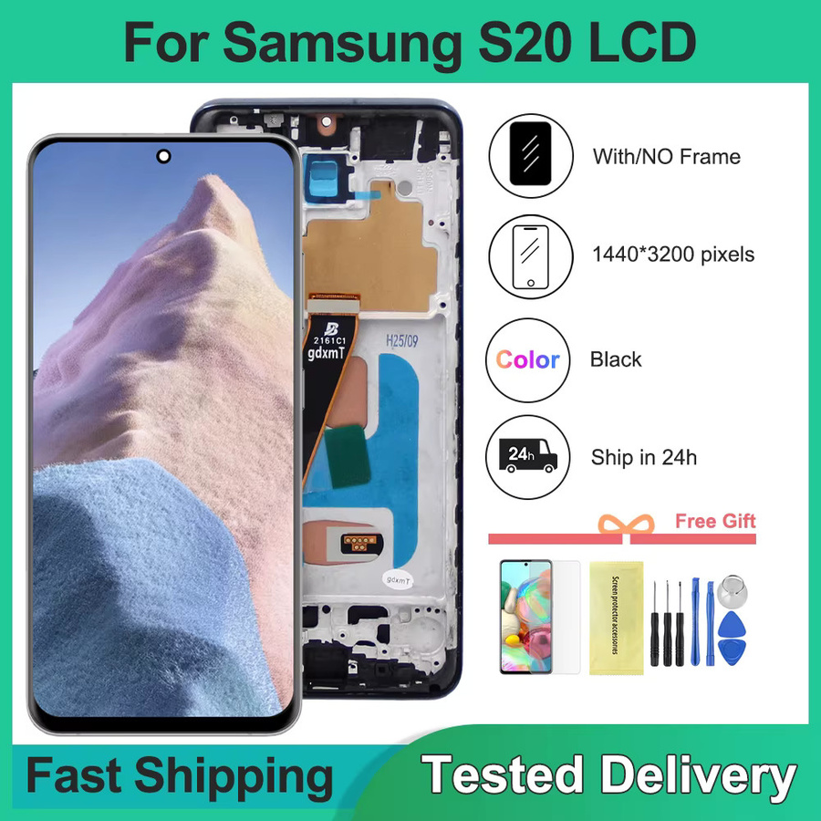 Sinmaytai LCD Display Touch Screen mit Rahmen für Samsung Galaxy S20 4G G980 SM-G980F Digitizer Ersatzteil in Schwarz oder Silber - Bild 2