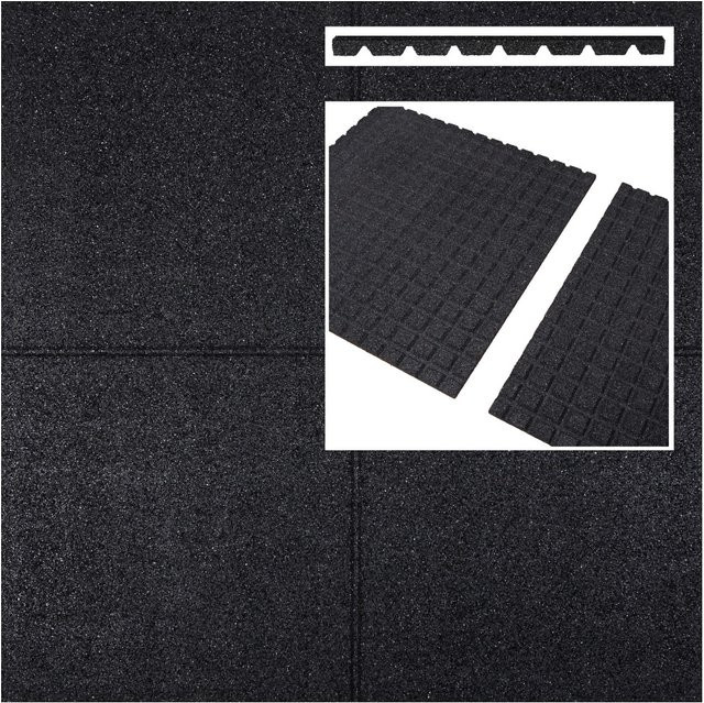 Fallschutzmatten in Schwarz B/T/H: 500 x 500 x 4,5 cm - Bild 1