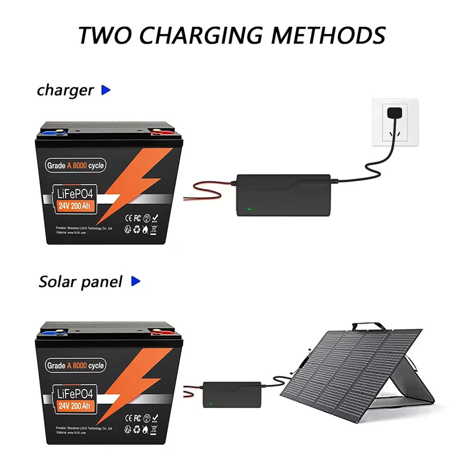Avtark LiFePo4 Lithium-Eisenphosphat-Batterie 24 V 200 Ah mit integriertem 200 A BMS in Schwarz für Solar, Marine, Overland und Off-Grid Anwendungen - Bild 4