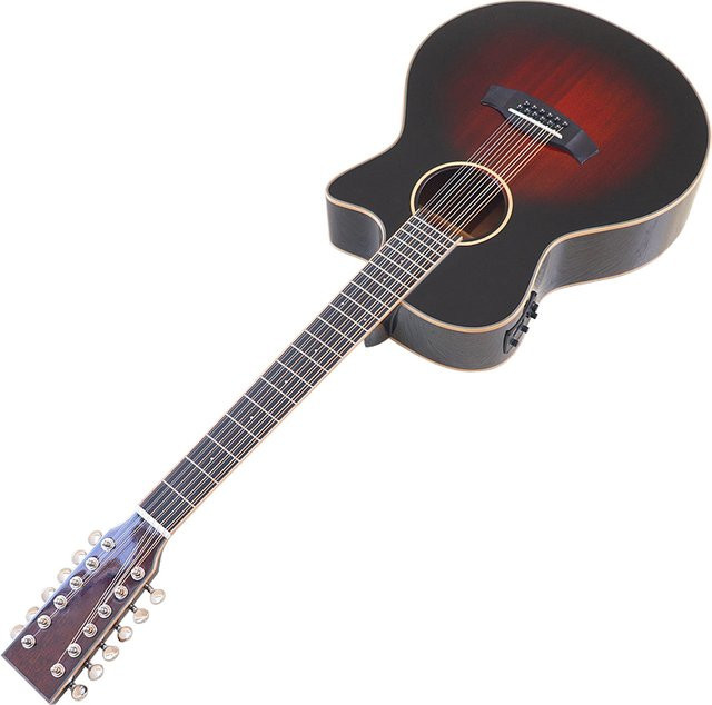 V-glorify 12-saitige elektrische Akustikgitarre mit massiver Sapeloberfläche und Tonabnehmer, 40 Zoll - Bild 1