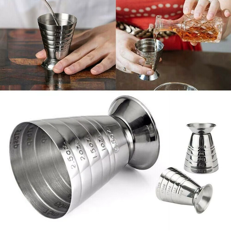 PGY Cocktail-Messbecher aus Edelstahl 304 in Silber und Grau - Bild 2