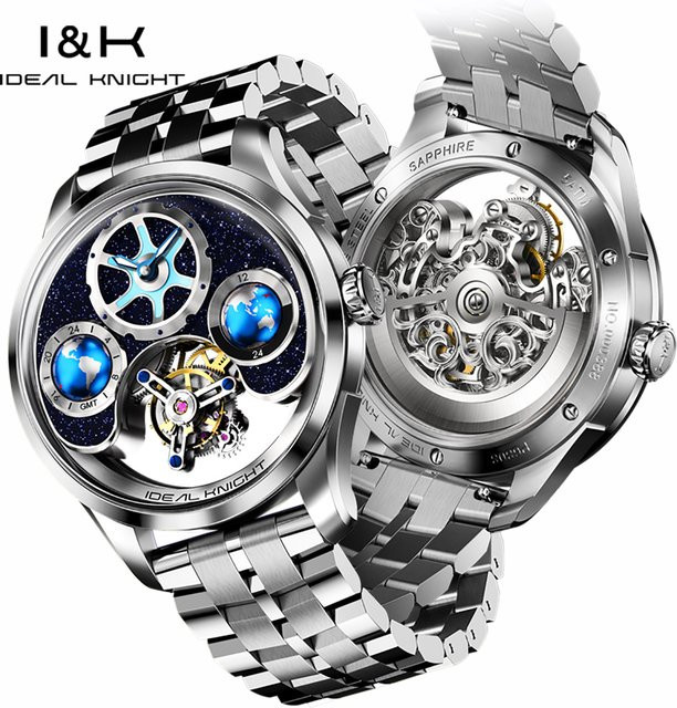 OUPINKE Herrenuhr, Automatik, Edelstahl, Gold, Rund - Bild 1