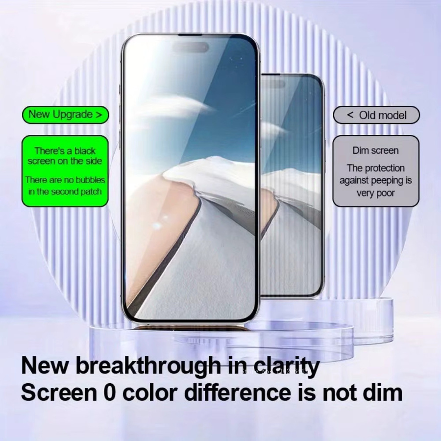 3er Pack DIXSG Privacy Displayschutzfolie aus gehärtetem Glas für iPhone 17 16 15 14 13 12 11 Pro Max Plus XR XS transparent - Bild 4